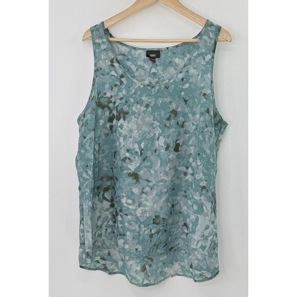 Mossimo Women’s Abstract Geometric‎ Sleeveless Scoopneck Chiffon Blouse XL Boho - Picture 2 of 9